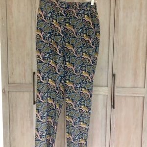 J.Crew Silk Animal Print pants